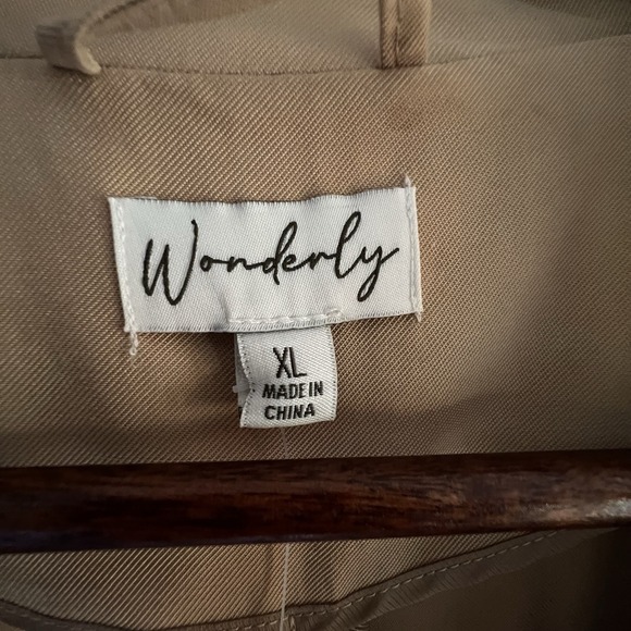 Wonderly Women's‎ Trench Coat with Pockets collar New Size XL - Picture 6 of 14